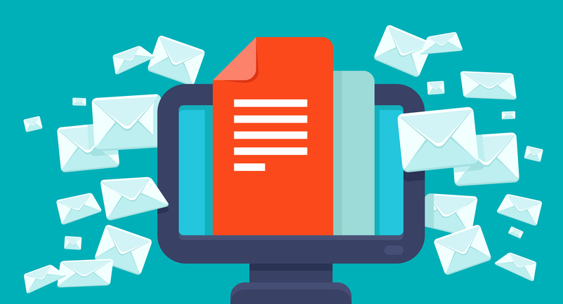 Vector email marketing concept - flat trendy icon - newsletter and subscription